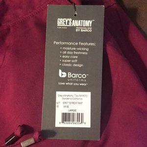 Greys anatomy wine scrub pants